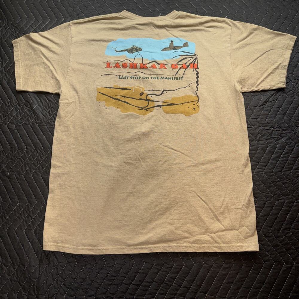 USMC LASHKAR GAH Afghanistan Military T-Shirt XL Marines Aviation Helicopter